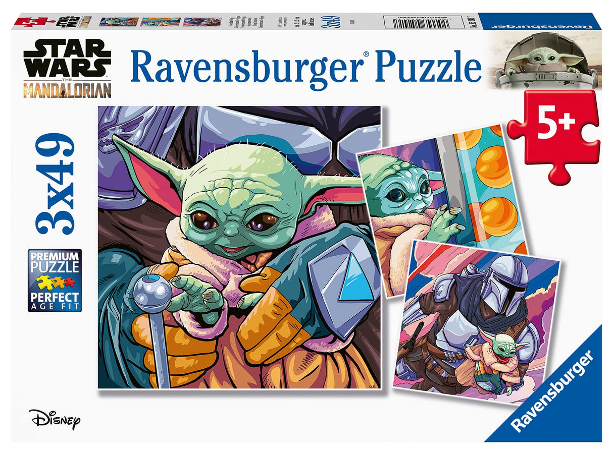 Ravensburger Star Wars The Mandalorian: Grogu Moments - 3 x 49 Piece Kids Jigsaw Puzzle Set | Unique & Interlocking Pieces | Builds Problem-Solving Skills | FSC-Certified Materials Ravensburger