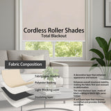 Ajadeblind Blackout Roller Shades for Windows, Thermal Insulated Pull Down Shade, Total Blackout Window Blinds for Home,Office,Bedroom,Door (Linen Beige,23''x72'') Ajadeblind