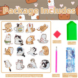 16 Pcs Cat Diamond Painting Magnets Kits Diamond Art Fridge Magnet Refrigerator Sticker Diamond Painting kit for Beginners Adults DIY Art Craft Gifts Home Decors (cat) Bulerrylulu