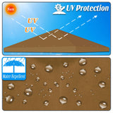 Strong Camel 10x10 Canopy Replacement top Gazebo Canopy Top Patio Pavilion Cover Sunshade Pplyester Single Tier-Brown Strong Camel