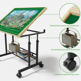 CODACE Puzzle Table with Drawers - 1500 Pieces Jigsaw Puzzle Tables for Adults, Tilting Puzzles Board with Cover, Puzzles Table with Storage and Adjustable Height Legs，Present for Puzzles Enthusiast CODACE