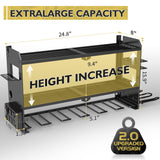 Power Tool Organizer Wall Mount with Charging Station, Cordless Drill and Battery Holder Shelf for Garage Organization,Heavy Duty Metal Tool Rack Storage, Load 300lbs, Built in 5 Outlet Power Strip massooan