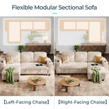 LINSY HOME Sectional Sleeper Sofa with Pull Out Couch Bed - Convertible Plush Corduroy Cloud Couch with Storage Chaise & USB Charging, Comfy L Shaped Modular Couches for Living Room Apartment, Beige LINSY HOME