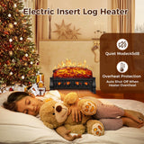 Joy Pebble Electric Fireplace Insert Log Heater 21",750W/1500W Adjustable 5 Flame Brightness,5 Speed Mode,Fireplace Insert with Realistic Ember Bed and Traditional Brown Log,Remote Control Joy Pebble