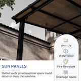 Jolydale Gazebo for Patio 12' x 20', Gazebo Pergola with Sloped Roof, Large Wall-Mounted Heavy Duty Awnings, for Backyard, Deck, Patio Jolydale