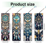 MVVMTOP 4pcs 5D Diamond Art Painting Bookmarks with Crystal Pendant, DIY Dreamcatcher & Bees, Pecial Shape Crystal Diamond Partial Art Bookmarks for Book Lovers MVVMTOP