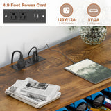 Furmax Wine Bar Cabinet for Liquor Bar Table Bar Cabinet with Lights and Outlet 4-Tier Storage Freestanding Wine Racks with Glass Holder Mini Bars for Home, Bar Furmax