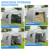 Jocoevol 8x10 ft Carport Heavy Duty Tent with Roll-up Windows, Portable Garage with Galvanized Steel Tubes, Car Canopy All-Season Tarp for Car Boat Truck Motorcycle Jocoevol