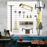 Neoaider Slatwall Panel 4 FT x 4 FT, Interlocking Slat Wall Paneling, Wall Mounted PVC Wallpanel, Suitable for Garage Storage and Organizer, Slatwall Board, Shelves - White Neoaider