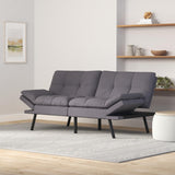 Maxspeed Futon Sofa Bed, Memory Foam Couch Convertible Loveseat, Sleeper Sofa Modern Futon Sets for Small Apartments, Compact Living Space, Office (Grey) Maxspeed