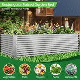 FRIZIONE 2pcs Tall 8x4ft Galvanized Raised Garden Bed Outdoor,Above Ground Garden Bed for Vegetable,Metal Raised Beds for Flower,Steel Raised Beds for Gardening FRIZIONE