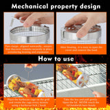 Rolling Grilling Baskets for outdoor grilling Set of 2, Stainless Steel Grill accessories set for Outdoor Grill, Grill Baskets Suitable for Vegetable,Fries,Fish, Shrimp, Grill BBQ Net Tube with Ossaag