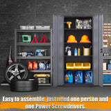STANI Garage Storage Cabinet, Metal Storage Cabinet with 4 Adjustable Shelves, 71" Steel Lockable File Cabinet, Locking Steel Storage Cabinet for Office,Home,Garage,Gym,School STANI