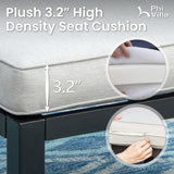 PHI VILLA 9 Pieces Outdoor Patio Furniture Set,Metal Frame Modern Outdoor Sectional Sofa Set,10 Seats Patio Conversation Sets with Coffee Table&Thickened Cushion,for Poolside and Backyard,Light Grey PHI VILLA