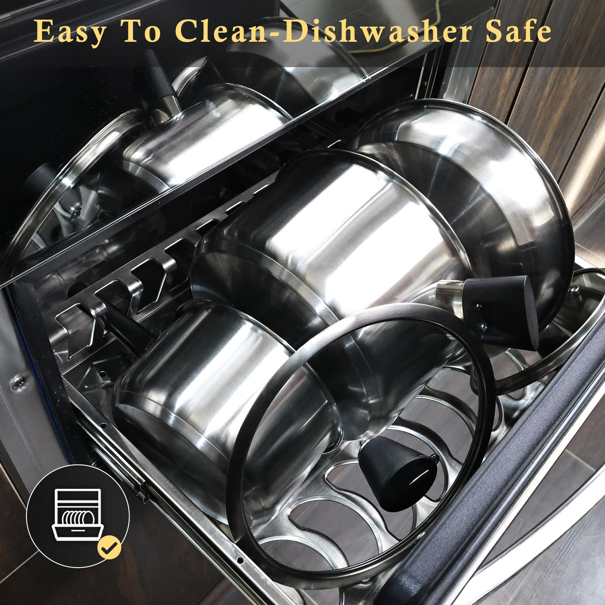 Meythway 𝐔𝐏𝐆𝐑𝐀𝐃𝐄 Stainless Steel Pots and Pans Set Non Toxic, 6PCs Kitchen Cookware Sets with Stay-Cool Handles, Non-Stick, Dishwasher Safe&Compatible with All Stovetops(Gas,Electric&Induction) Meythway