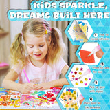 sinceroduct Diamond Art Kits for Kids with 6 Princess and Animals Stickers, 3 Gem Art Keychains and Suncatchers, Make Your Own Arts & Crafts, Christmas and Birthday Gifts for Girls Aged 4-8+ sinceroduct