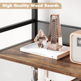 GarveeHome Bookshelf with Doors Industrial Bookcase with 4 Tiers Open Storage Shelf 70.87 in Tall Bookshelves Rustic Display Rack Cabinet for Bedroom, Living Room, Home Office, Brown GarveeHome