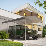 10x15 FT Metal Carport Shed,Heavy Duty Carport with Galvanized Steel Roof & Frame, Permanent All-Weather Shelter for Cars, Motorcycles, ATV, Boats, and Tractors GarveeLife