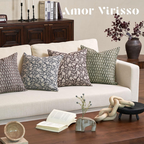 Amor Virisso 20x20 Pillow Covers Floral Pillow Covers Farmhouse Neutral Pillow Covers Decorative Pillows for Couch Accent Sofa Pillows 1PC, Olive Green Amor Virisso