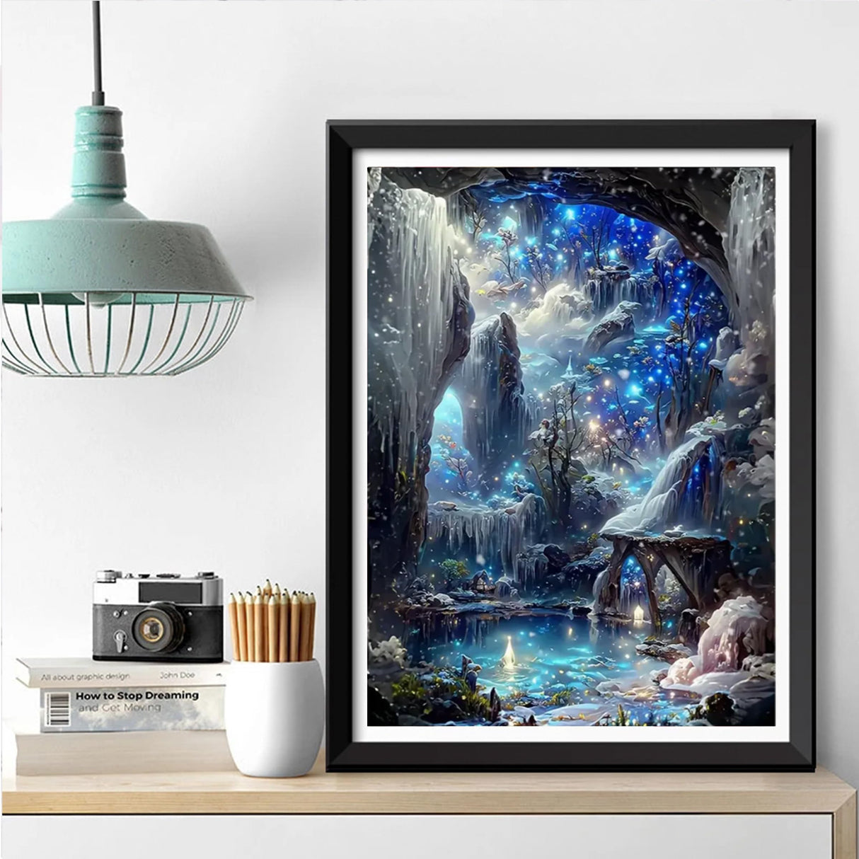 SHONGSHU 5D Diamond Art Kit for Adult, Magical Ice Cave Fantasy Landscape, Diamond Painting Kits for Beginners, Fantastic Landscapes DIY Full Drill Dots Gem Art Paint for Home Wall Decor 12 x 16 Inch SHONGSHU
