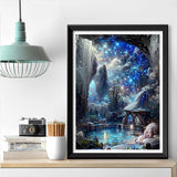 SHONGSHU 5D Diamond Art Kit for Adult, Magical Ice Cave Fantasy Landscape, Diamond Painting Kits for Beginners, Fantastic Landscapes DIY Full Drill Dots Gem Art Paint for Home Wall Decor 12 x 16 Inch SHONGSHU