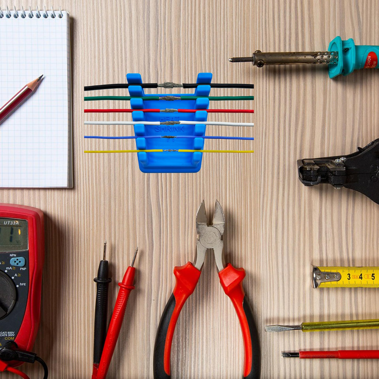 ZYRELYNX Upgraded Silicone Soldering Stand, Helping Hands Soldering Station, Soldering Wire Holder with 6 Slots - Third Hand Soldering Iron Stand for 32AWG to 12AWG Wires(Only Stand), Blue, 1 Pcs ZYRELYNX