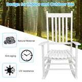 GnL Recsports Patio Rocking Chair, Outdoor Rocking Chair, Wood Porch Rocker, Wooden Rocking Chair for Adult for Garden, Lawn, Balcony, Backyard and Patio (1 White) GnL Recsports