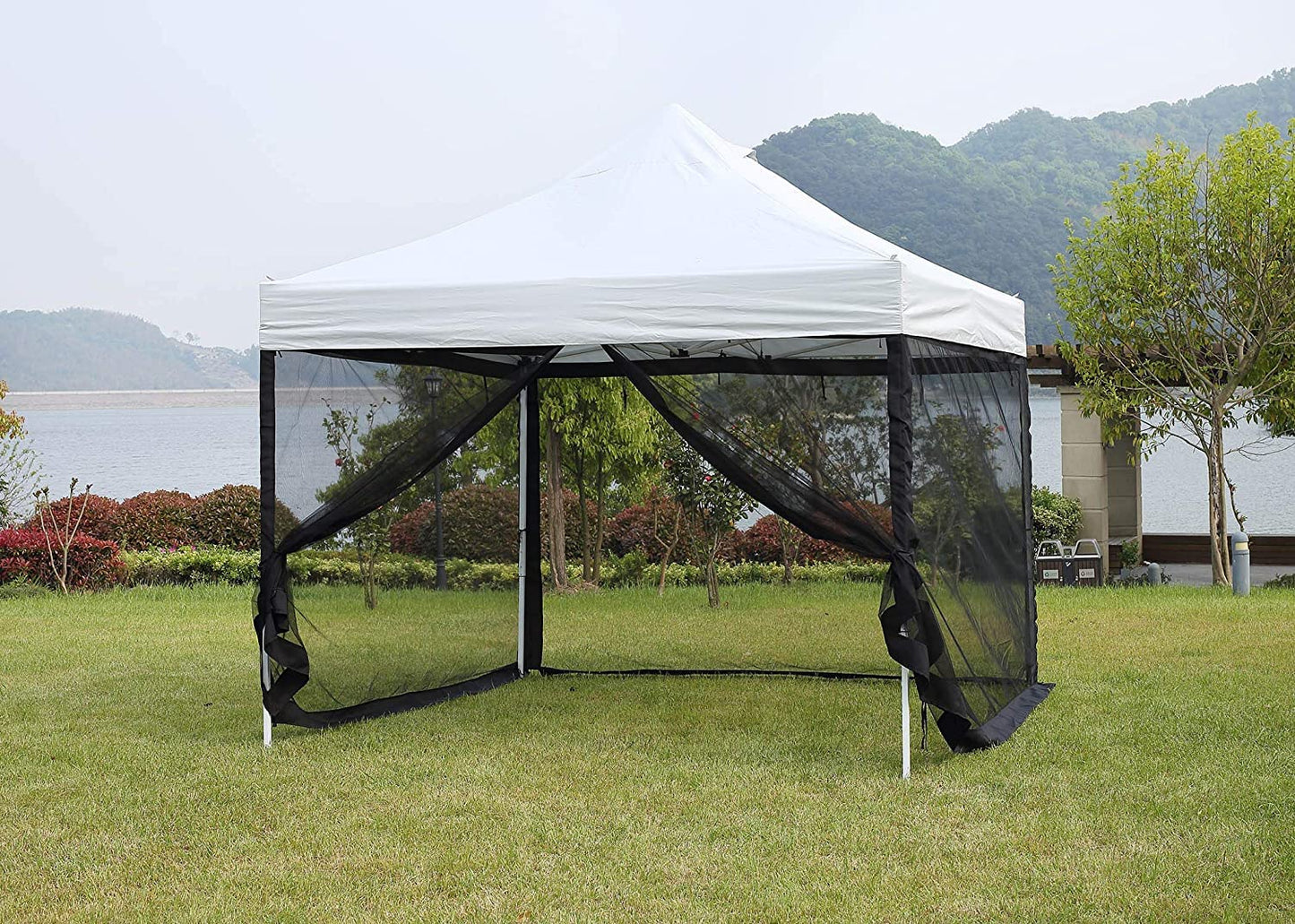 Mosquito Net with Zipper for Outdoor Camping Mosquito Net DIY Canopy Screen Wall Outdoor Mosquito Net for 10 x 10 Patio Gazebo and Tent