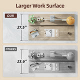 TIQLAB 55 x 28 Inch Height Adjustable Electric Standing Desk with Double Drawers&Keyboard Tray, Stand Up Desk with LED Strips&Monitor Stand, Light Walnut TIQLAB