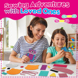 Sewing Craft Kit for Girls: DIY Felt Sewing Kit for Kids Ages 5-10, 7 Fun Projects with Stuffed Animals & Pillows, Learn to Sew Kit for Beginners, Ideal for Christmas & Birthday, Arts & Crafts Ideas SparkleMe