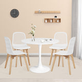 Mid Century Modern Round Dining Table Set for 4 with Chairs in Dining Room, Small Kitchen, Office, Cafe, Restaurants KM Legend