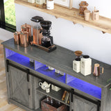 Bolonbi Rustic LED TV Stand for 65 inch TVs with Sliding Barn Doors and Storage Shelves Bolonbi