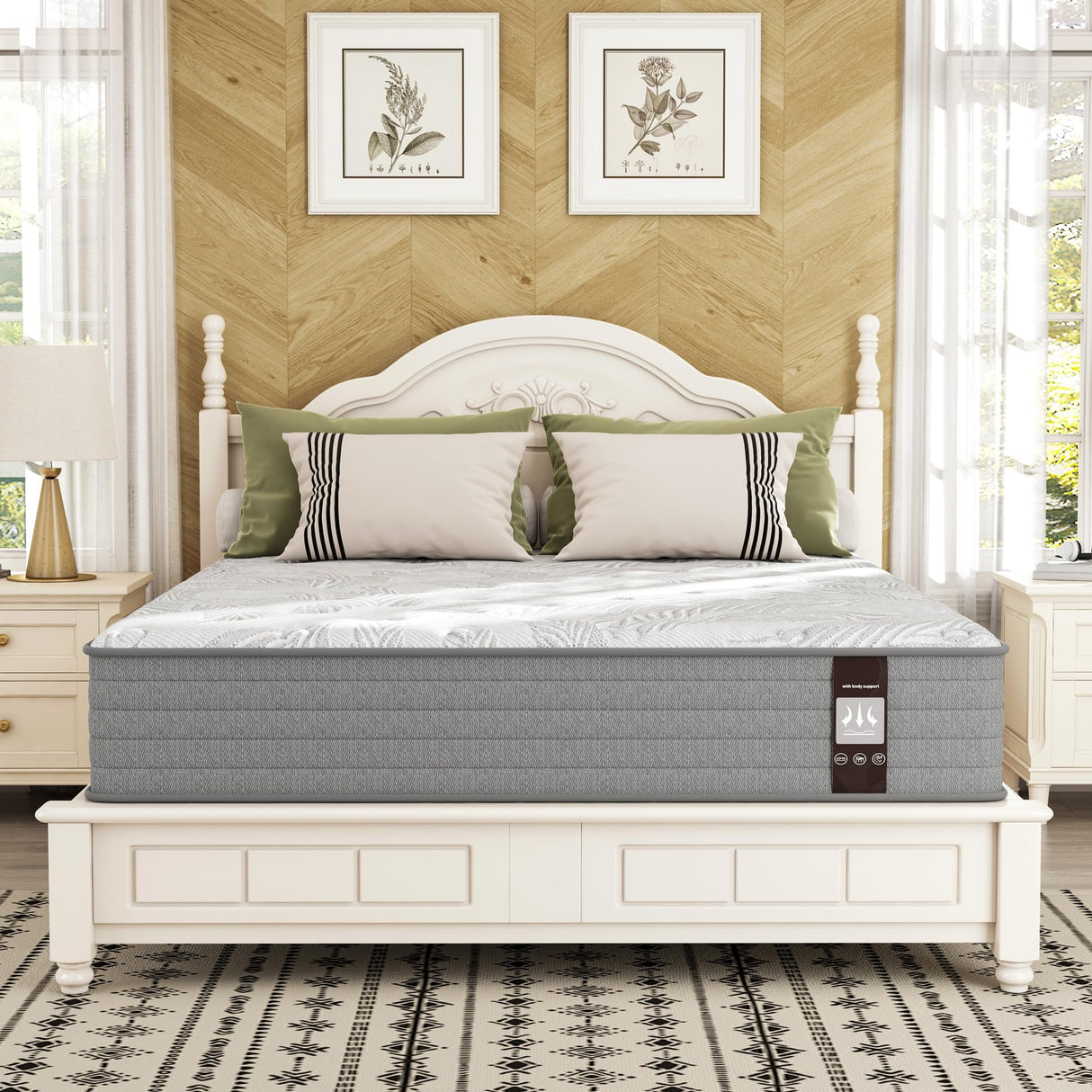 JYYA88BB Twin XL Mattress 12 Inch, Twin XL Size Memory Foam Mattress, Twin Hybrid Mattress in a Box with Independent Spring/Handle Design/Medium Firm Mattress/Pressure Relief/CertiPUR-US Certified JYYA88BB