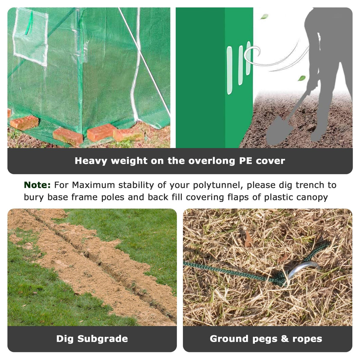 KANAGAWA 10'x7'x 7' Walk-in Tunnel Greenhouse with Watering System Heavy Duty Portable Green House Protect Gardening Plants 1 Zipper Mesh Door, 6 Roll-up Windows, Thickened galvanised steel,Green KANAGAWA