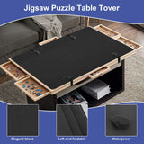 2 PCS Black Puzzle Board Cover Mat 34x26 Inch Jigsaw Puzzle Table Cover mat with Locking Buckles for 1500 Piece Jigsaw Puzzle Table Puzzle Table Replace Cover (Cover mat only) BOUTICOL