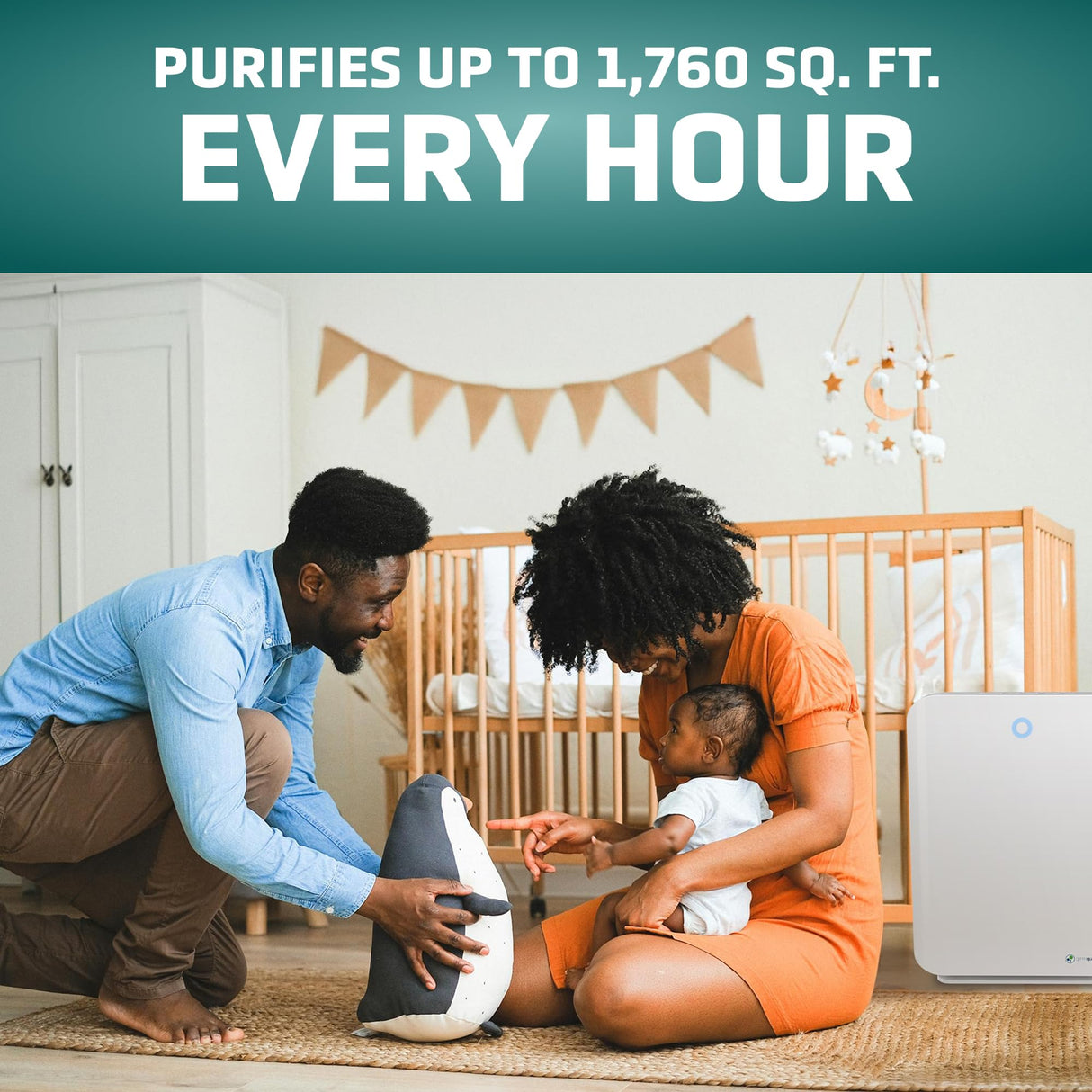 GermGuardian HEPA Air Purifier for Home, Large Rooms up to 1760 Sq. Ft. with HEPA Air Filter & UV-C Light, Zero Ozone Verified, AC5900WCA, White GermGuardian