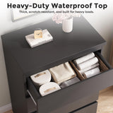 Jocoevol 4 Drawer Dresser for Bedroom, Black Dresser Chest of Drawers - Large Wood Dressers TV Stand with Deep Drawers Dressers for Living Room, Hallway, Entryway - Black Jocoevol