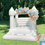 Inflatable White Bounce House for Kids,12x10x10ft Inflatable Bounce House with Ball Pit & Blower,Indoor/Outdoor PVC Jumping Bouncy Castle for Kids Birthday Party, Wedding, Backyard Yiersanwin