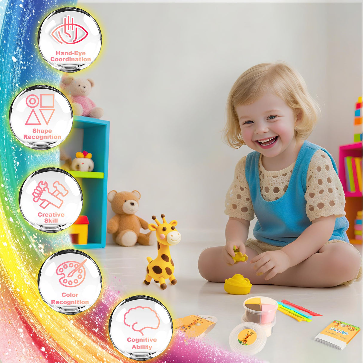 Air Dry Clay Kit - Animal Theme, Modeling Clay for Kids, DIY Model Magic Clay with Sculpting Tools and Tutorials, 12 Boxes Molding Clay, Ultra Light, Soft & Non-Toxic, Arts and Crafts Gift for Kids Aestd-ST