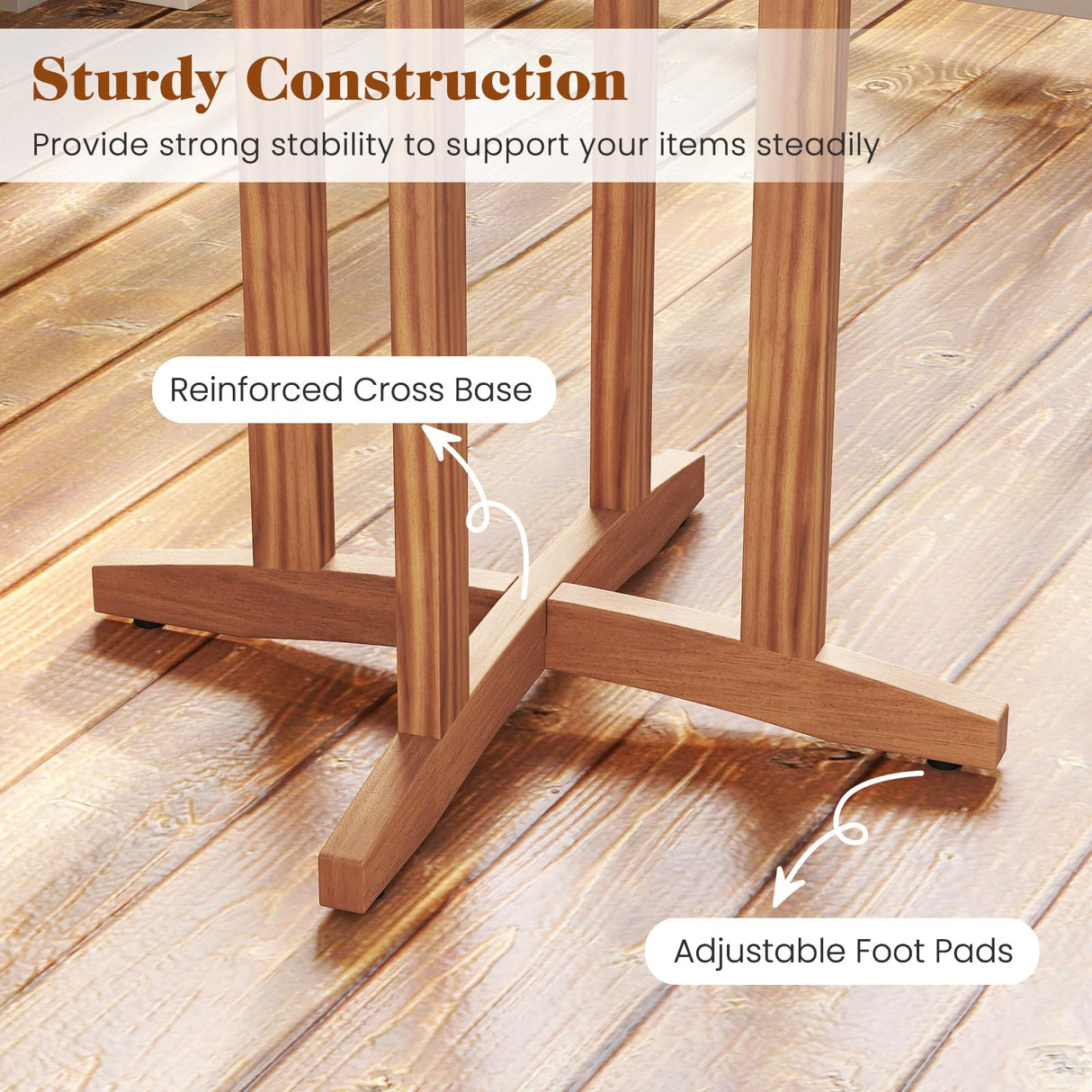 Tangkula Outdoor Acacia Wood Bar Table, 39" Patio Bar Height Round Table with Slatted Tabletop, High Top Bistro Dining Table, Pub Height Round Table for Garden, Deck, Porch and Yard Tangkula