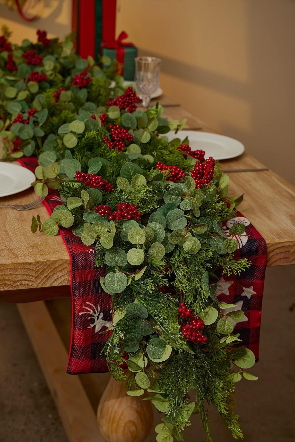6.3FT Christmas 144 Branch Tips Cedar Garlands, Anna's Whimsy Seasonal Artificial Pine Cypress Greenery Garland, Christmas Decorations Holiday Indoor Outdoor Christmas Decor Winter Pine Garland Anna's Whimsy