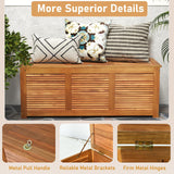RELAX4LIFE Deck Box Acacia Wood, 46 Gallon Backyard Storage Bin Container for Patio Furniture Cushions, Pillows, Garden Tools, Pool Accessories, Wooden Porch Bench, Indoor Outdoor Storage Box (46 Gal) RELAX4LIFE