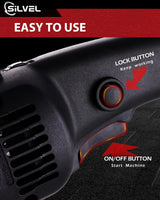 SILVEL 1400W Burnishing Polishing Machine, 110V Handheld Electric Sander Polisher Kit, Stainless Steel Polisher with 6 Speed Adjustable, 500-3000RMP for for Metal, Stainless Steel, Plastic, Wood SILVEL