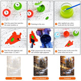 Paint by Numbers Kit for Adults Beginner, Fall Landscape Adult Paint by Number Kits on Canvas Without Frame, Cabin in The Forest, Stream Oil Paint by Numbers for Home Decor Gift 16” W x 20”L Fountor