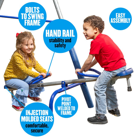 XDP Recreation Free N' Swing Swing Set, Gray, 91"D x 168"W x 74"H XDP RECREATION