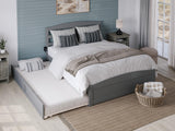 AFI, Warren Queen Platform Bed with Matching Footboard & Twin XL Trundle, Grey AFI