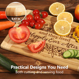 Wedding Gift for Couple 2024, Engraved Cutting Board Bridal Shower Gifts for Bride and Groom Engagement, They Lived Happily Ever After Marriage Cutting Board, Newlywed Wedding Gift for Couples Ringshine