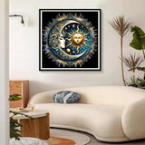 GDYEEH DIY 5D Sleepy Sun and Moon Diamond Art Kits, Round Full Drill Sparkling Diamond Painting Picture, Fantasy Diamond Painting Art Kits Craft for Adults Beginners, Home Wall Decor 12x12 inch GDYEEH