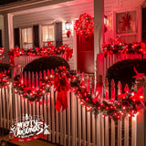 JMEXSUSS 600 LED Red Christmas Lights Outdoor for Christmas Decor, Red String Lights Indoor Clear Wire, Red Twinkle Fairy Lights Plug in for Outside Christmas Tree Party Decorations JMEXSUSS