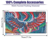 BOHADIY 5D Eagle Diamond Painting for Adults - Large Size Amercia Eagle Diamond Painting Kits, DIY Full Drill Diamond Art Kits for Adults, Gem Painting Kit Animal for Home Wall Decor 27.5 X 15.7 Inch BOHADIY